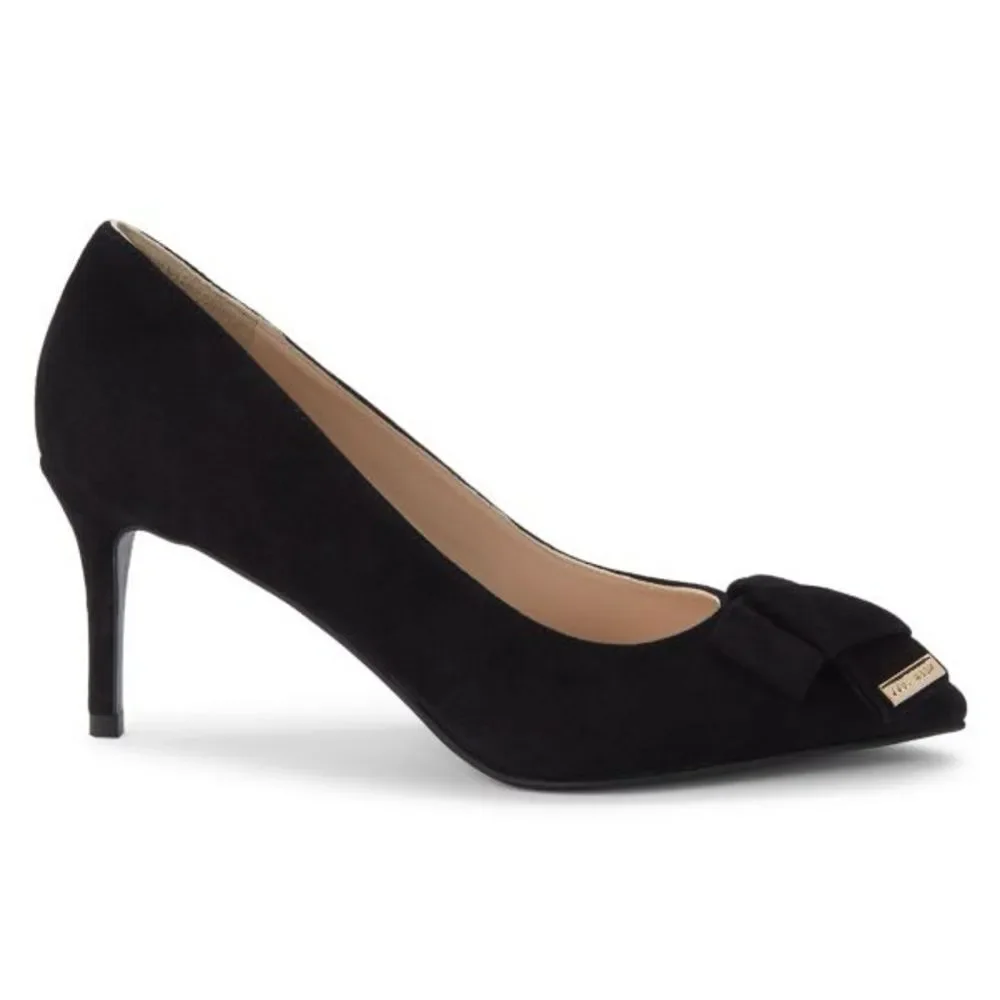 Cole Haan Signature Women’s Size 8 Ina Bow Pumps Black‎ Suede Pointed Toe
